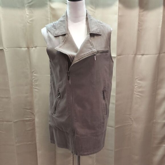 Max Jeans Sleeveless Moto Zippered Vest, New Size Small - Picture 1 of 11